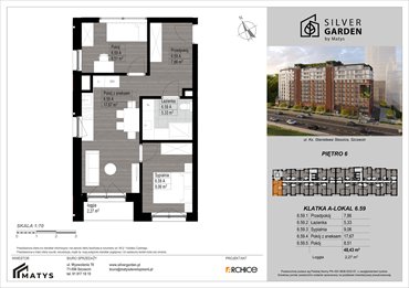 rzut mieszkanie na sprzedaż 48m2 mieszkanie Szczecin, Centrum, al. Wyzwolenia 70 / ul. Staszica 21