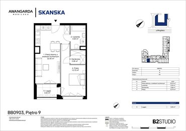 rzut mieszkanie na sprzedaż 45m2 mieszkanie Kraków, Prądnik Czerwony, Mogilska 126