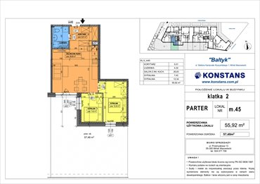 rzut mieszkanie na sprzedaż 56m2 mieszkanie Mińsk Mazowiecki, Wyszyńskiego 1
