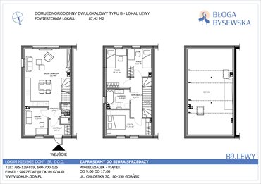 rzut dom na sprzedaż 87m2 dom Gdańsk, Kokoszki, Geologów