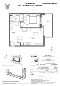 rzut mieszkanie na sprzedaż 42m2 mieszkanie Łódź, Pomorska 108