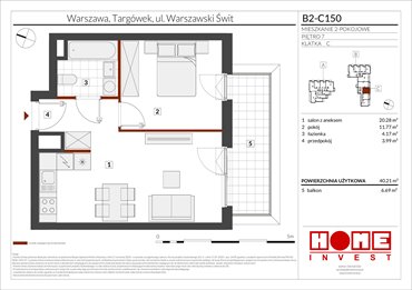 rzut mieszkanie na sprzedaż 40m2 mieszkanie Warszawa, Targówek, ul. Warszawski Świt 12