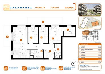 rzut mieszkanie na sprzedaż 78m2 mieszkanie Marki, Aleja Józefa Piłsudskiego 102