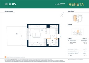 rzut mieszkanie na sprzedaż 31m2 mieszkanie Warszawa, Włochy, Nasienna 11