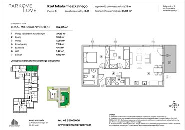rzut mieszkanie na sprzedaż 64m2 mieszkanie Łódź, Bałuty-Doły, ul. Górnicza 12/14