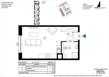 rzut mieszkanie na sprzedaż 31m2 mieszkanie Łódź, Retkinia, Maratońska 49C
