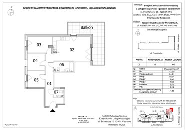rzut mieszkanie na sprzedaż 72m2 mieszkanie Ząbki, Powstańców 19
