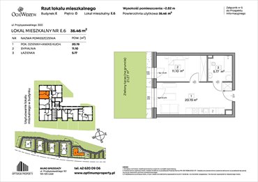 rzut mieszkanie na sprzedaż 36m2 mieszkanie Łódź, Widzew, Przybyszewskiego 292-300