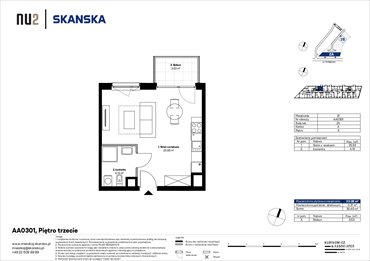 rzut mieszkanie na sprzedaż 30m2 mieszkanie Warszawa, Wola, Kolejowa