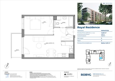 rzut mieszkanie na sprzedaż 42m2 mieszkanie Warszawa, Wilanów, Sarmacka