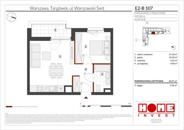 rzut mieszkanie na sprzedaż 40m2 mieszkanie Warszawa, Targówek, ul. Warszawski Świt