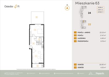 rzut mieszkanie na sprzedaż 53m2 mieszkanie Kraków, Rzemieślnicza 22-24