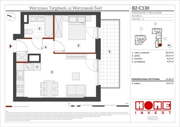 rzut mieszkanie na sprzedaż 41m2 mieszkanie Warszawa, Targówek, ul. Warszawski Świt 12