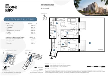 rzut mieszkanie na sprzedaż 66m2 mieszkanie Wrocław, Kleczków, ul. Czochralskiego/ Miłosza