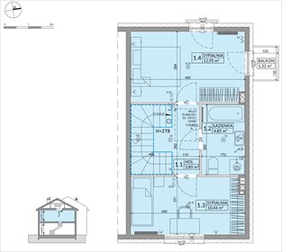 rzut dom na sprzedaż 68m2 dom Sulejówek, Szklarniowa