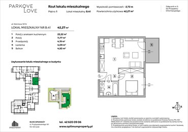 rzut mieszkanie na sprzedaż 42m2 mieszkanie Łódź, Bałuty-Doły, ul. Górnicza 12/14