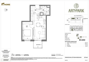 rzut mieszkanie na sprzedaż 38m2 mieszkanie Łódź, Polesie, Wołowa 4A
