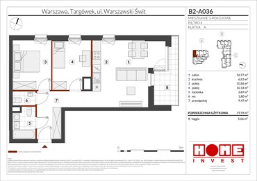 rzut mieszkanie na sprzedaż 60m2 mieszkanie Warszawa, Targówek, ul. Warszawski Świt 12