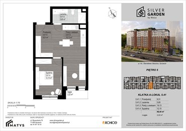 rzut mieszkanie na sprzedaż 46m2 mieszkanie Szczecin, Centrum, al. Wyzwolenia 70 / ul. Staszica 21