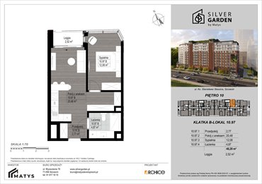 rzut mieszkanie na sprzedaż 40m2 mieszkanie Szczecin, Centrum, al. Wyzwolenia 70 / ul. Staszica 21