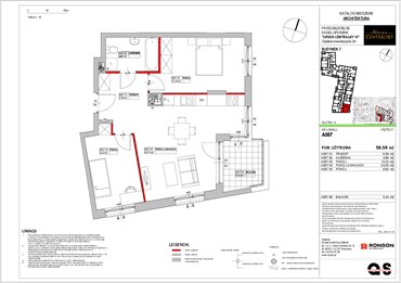 rzut mieszkanie na sprzedaż 59m2 mieszkanie Warszawa, Ursus, ul. Gierdziejewskiego 23
