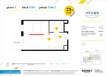 rzut lokal użytkowy na sprzedaż 33m2 lokal użytkowy Gąski, Nadbrzeżna 52
