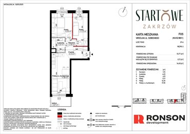 rzut mieszkanie na sprzedaż 55m2 mieszkanie Wrocław, Psie Pole, Zatorska, róg Sobieskiego