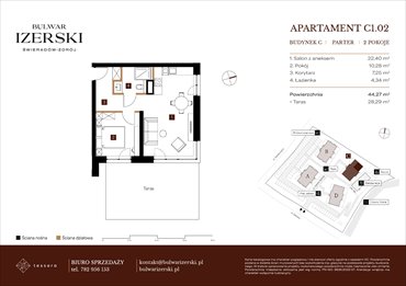 rzut mieszkanie na sprzedaż 44m2 mieszkanie Świeradów Zdrój, Senatoryjna/Szkolna