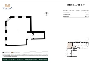 rzut mieszkanie na sprzedaż 65m2 mieszkanie Koło, Stary Rynek 26