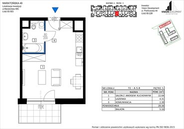 rzut mieszkanie na sprzedaż 29m2 mieszkanie Łódź, Retkinia, Maratońska 49C