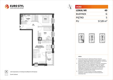 rzut mieszkanie na sprzedaż 57m2 mieszkanie Gdańsk, Śródmieście, ks. Jerzego Popiełuszki/Rybaki Górne