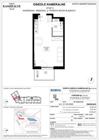 rzut mieszkanie na sprzedaż 31m2 mieszkanie Warszawa, Powstańców Śląskich