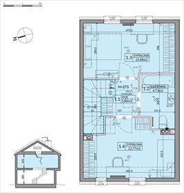 rzut dom na sprzedaż 73m2 dom Słomin, Piaseczyńska