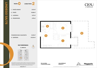 rzut mieszkanie na sprzedaż 41m2 mieszkanie Kraków, Lindego 5a