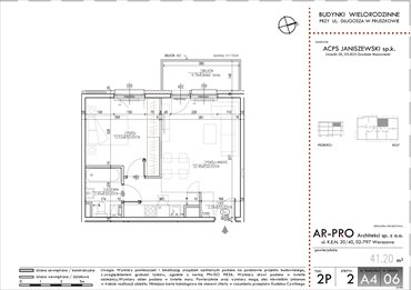 rzut mieszkanie na sprzedaż 41m2 mieszkanie Pruszków, Bąki, Długosza 42
