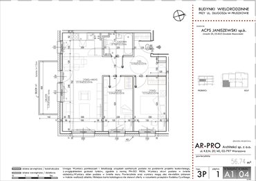 rzut mieszkanie na sprzedaż 57m2 mieszkanie Pruszków, Baki, Długosza 42