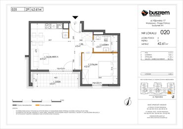 rzut mieszkanie na sprzedaż 42m2 mieszkanie Warszawa, Praga Północ, Kijowska 17