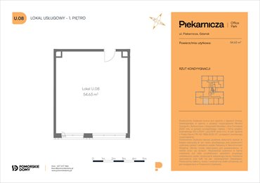 rzut mieszkanie na sprzedaż 55m2 mieszkanie Gdańsk, Morena, Piekarnicza 6