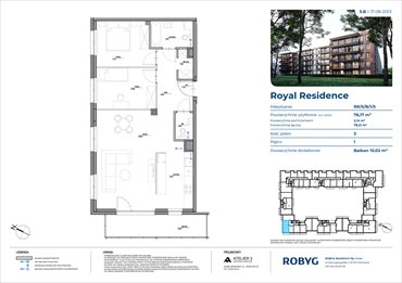 rzut mieszkanie na sprzedaż 76m2 mieszkanie Warszawa, Wilanów, Sarmacka