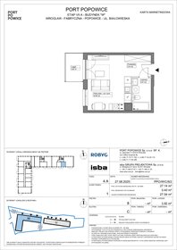 rzut mieszkanie na sprzedaż 27m2 mieszkanie Wrocław, Fabryczna, Białowieska 91a