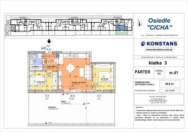 rzut mieszkanie na sprzedaż 49m2 mieszkanie Mińsk Mazowiecki, Cicha 12