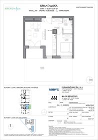 rzut mieszkanie na sprzedaż 43m2 mieszkanie Wrocław, Krzyki, Krakowska 112