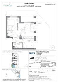 rzut mieszkanie na sprzedaż 55m2 mieszkanie Wrocław, Krzyki, Krakowska 112