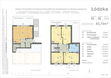 rzut mieszkanie na sprzedaż 84m2 mieszkanie Kraków, Łódzka