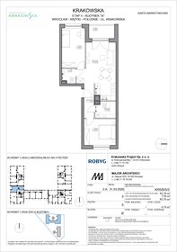 rzut mieszkanie na sprzedaż 62m2 mieszkanie Wrocław, Krzyki, Krakowska 112