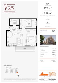 rzut mieszkanie na sprzedaż 55m2 mieszkanie Katowice, Mikusińskiego 25