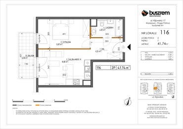 rzut mieszkanie na sprzedaż 42m2 mieszkanie Warszawa, Praga Północ, Kijowska 17