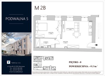 rzut mieszkanie na sprzedaż 49m2 mieszkanie Radom, Śródmieście, Podwalna 5
