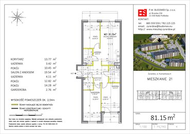 rzut mieszkanie na sprzedaż 81m2 mieszkanie Żyrardów, Rumiankowa 4