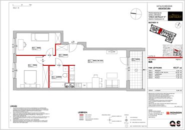 rzut mieszkanie na sprzedaż 63m2 mieszkanie Warszawa, Ursus, ul. Gierdziejewskiego 23